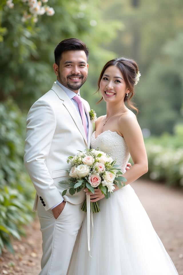 Pasangan pengantin di majlis perkahwinan