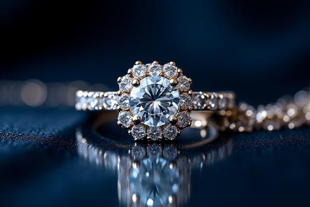 Perhiasan mewah di latar belakang hitam